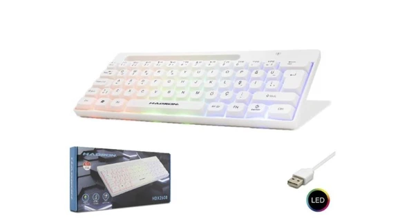 Hadron Hdx2608 Kablolu Oyuncu Mini Klavye Led Q Beyaz ürün görseli 1