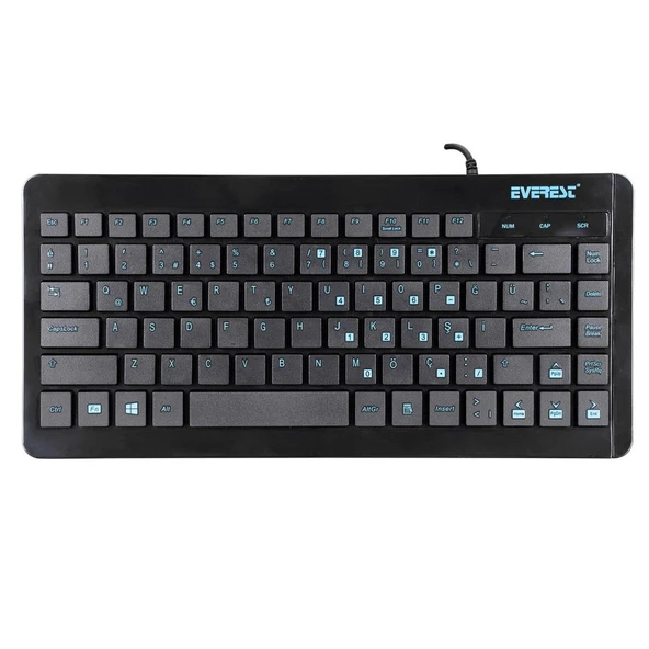 Everest KB-410 Siyah USB Q Mini Kablolu Klavye ürün görseli 1