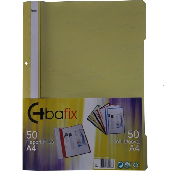 Bafix Telli Dosya Plastik XL Sarı A4 ürün görseli 1