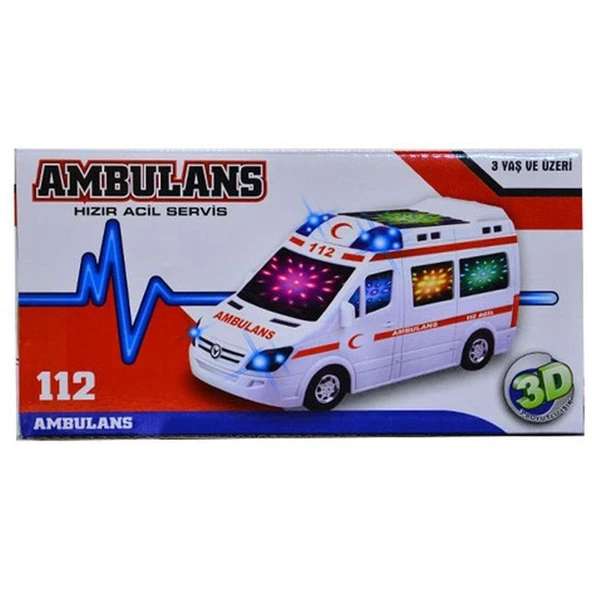 Ctoy Oyuncak Pilli Sesli Ve Işıklı 3d Ambulans ürün görseli 1