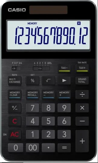 Casio S100X-BK-DJ Profesyonel 12 Hane Masa Üstü Hesap Makinesi ürün görseli 1
