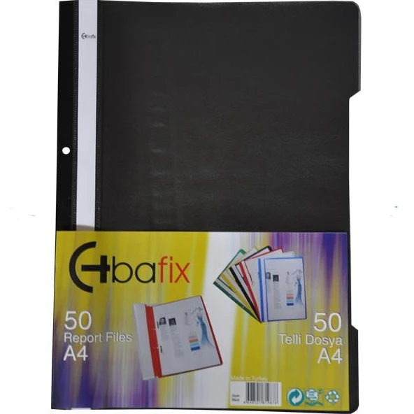 Bafix Telli Dosya Plastik XL Siyah A4 ürün görseli 1
