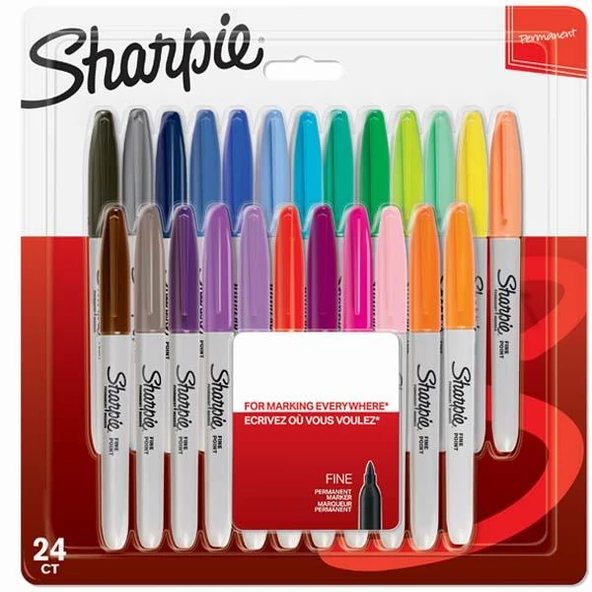Sharpie Markör Permanent Fine Karışık Renk 24 LÜ 2065405 ürün görseli 1