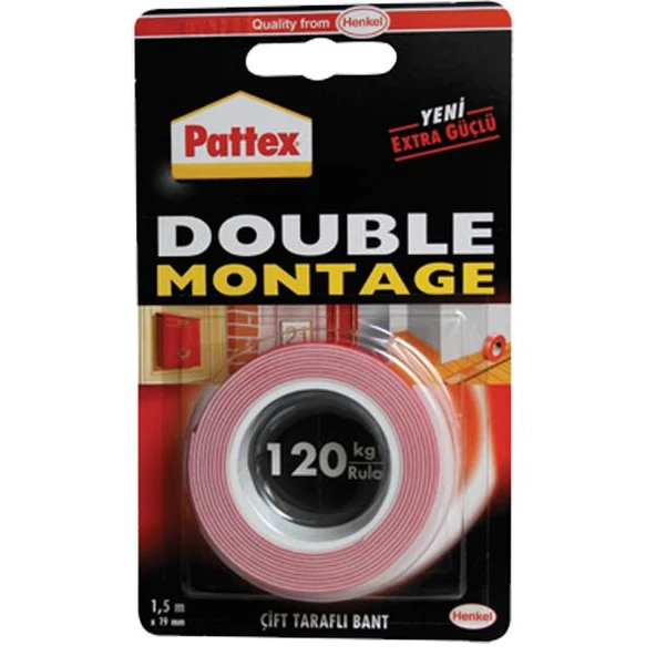 Pattex Montage Bandı 1.5x19 MM Double 120 KG Lık 1483609 ürün görseli 1