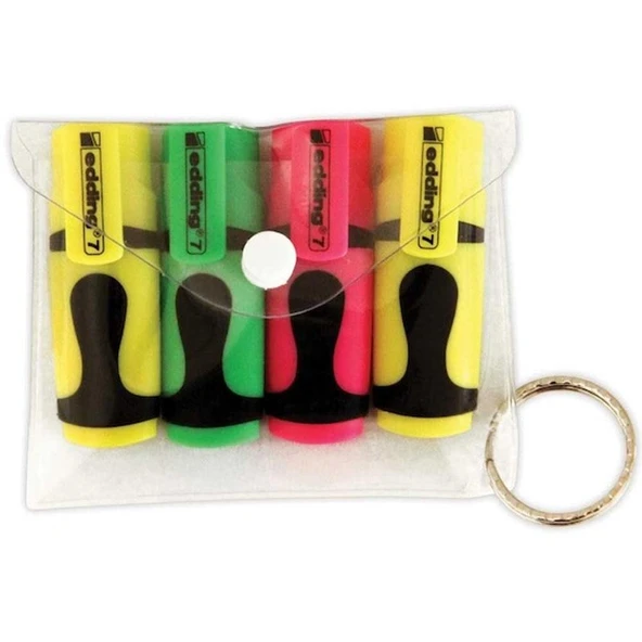Edding Fosforlu Kalem Mini 4 LÜ Poşet Karışık ED7P499 ürün görseli 1