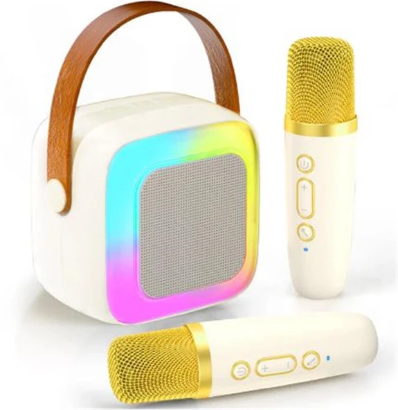 WowKids SY13 İki Mikrofonlu Gold Karaoke Speaker ürün görseli 1