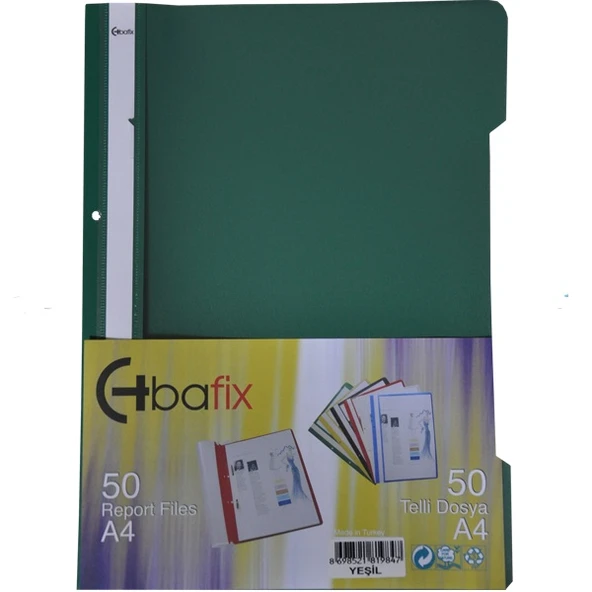 Bafix Telli Dosya Plastik XL Yeşil A4 ürün görseli 1
