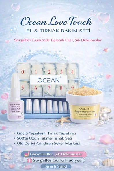 Ocean Love Touch Sevgililer Günü El & Tırnak Bakım Seti – Bakımlı Eller (3'lü Set) ürün görseli 1