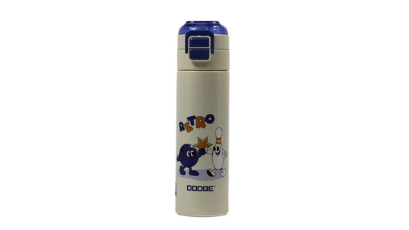 Dodge DB-24501 Çift Kullanım Pipetli/Rahat İçim Mavi 500ml Çelik Matara ürün görseli 1