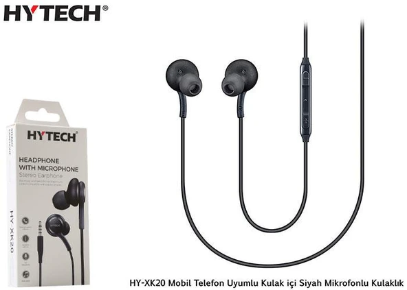 Hytech HY-XK20 Mobil Telefon Uyumlu Kulak içi Siyah kulaklık ürün görseli 1