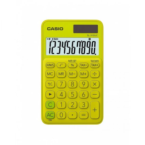 Casio SL-310UC-YG Cep Tipi 10 Hane Sarı Hesap Makinesi ürün görseli 1
