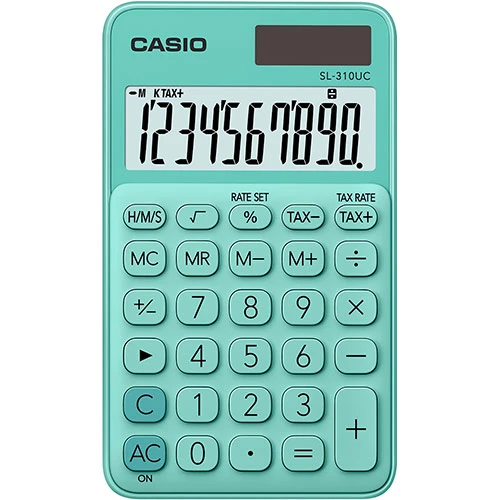 Casio SL-310UC-GN Cep Tipi 10 Hane Yeşil Hesap Makinesi ürün görseli 1