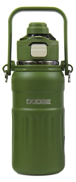 Dodge DB-24546 Çift Kullanım Pipetli/Rahat İçim Yeşil 800ml Askılı Çelik Matara ürün görseli 1