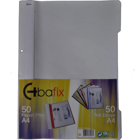 Bafix Telli Dosya Plastik XL Gri A4 ürün görseli 1