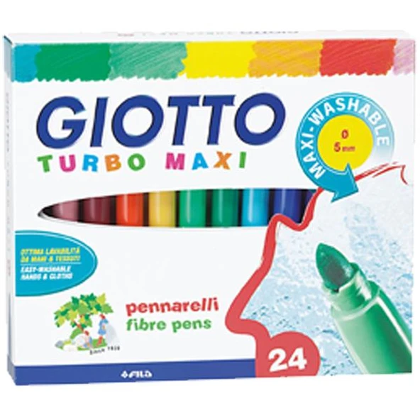 Giotto Keçeli Boya Kalemi Turbo Maxi 24 Renk 455000 ürün görseli 1