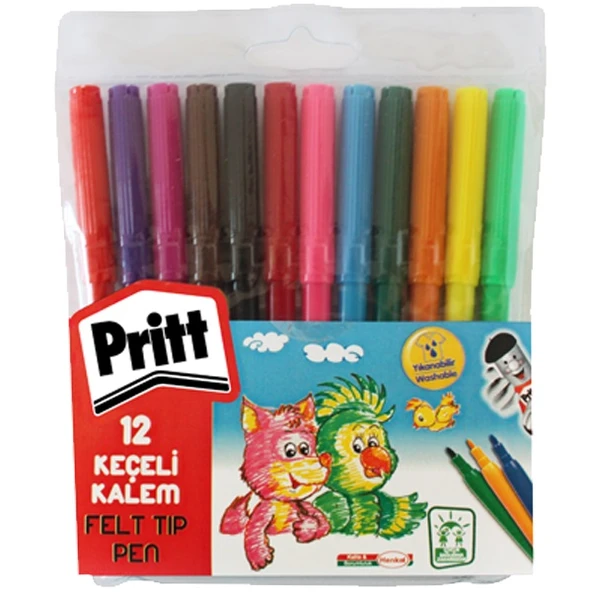 Pritt Keçeli Boya Kalemi 12 Renk 1687976 ürün görseli 1