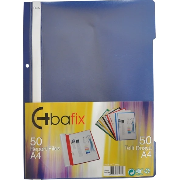 Bafix Telli Dosya Plastik XL Lacivert A4 ürün görseli 1