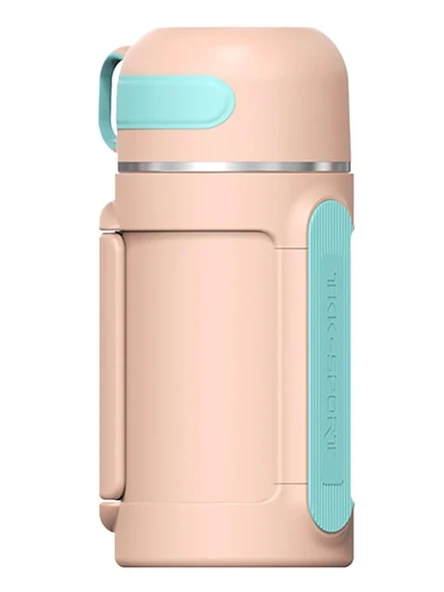Vagonlife Tkk T2011 1000ml Askılı Bardaklı Pembe Çelik Matara ürün görseli 1
