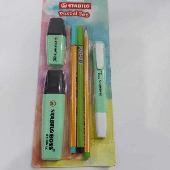Stabilo Fosforlu Kalem Tek Renk Pastel Set 6 Lı Yeşil 70/116-6 ürün görseli 1