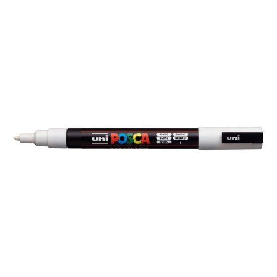 Uni-Ball Markör Boyama Posca Su Bazlı Poster 0.9-1.3 MM Beyaz PC-3M ürün görseli 1