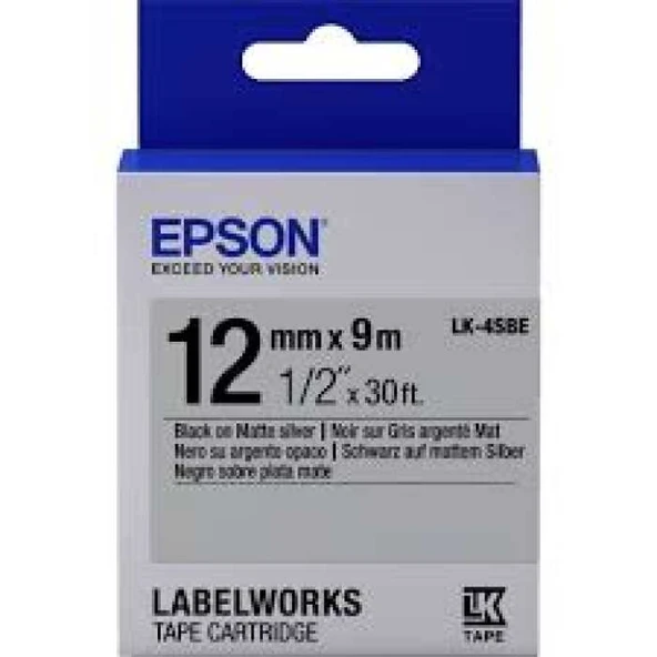Epson LK-4TBN Şeffaf Üzeri Siyah 12mm 9Metre Etiket ürün görseli 1