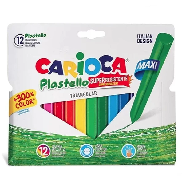Carioca Pastel Boya Jumbo Üçgen Elle. Kir. Yıkanabilir 12 Li 42671 ürün görseli 1
