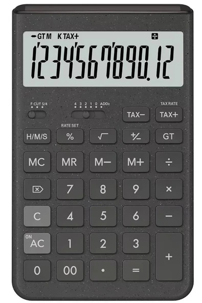 Casio JT-200T-GY 12 Hane Gri Masa Üstü Hesap Makinesi ürün görseli 1