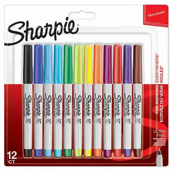 Sharpie Markör Permanent Ultra Fine Karışık Renk 12 Lİ SH-2065408 ürün görseli 1