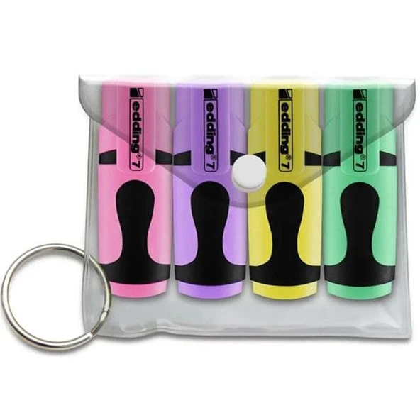 Edding Fosforlu Kalem Mini Pastel Renkler 4 Lü Poşet ED7P499PAS ürün görseli 1