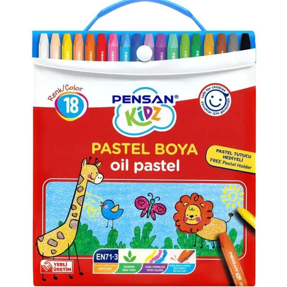 Pensan Kidz Pastel Boya Çantalı 18 Renk 98121 ürün görseli 1