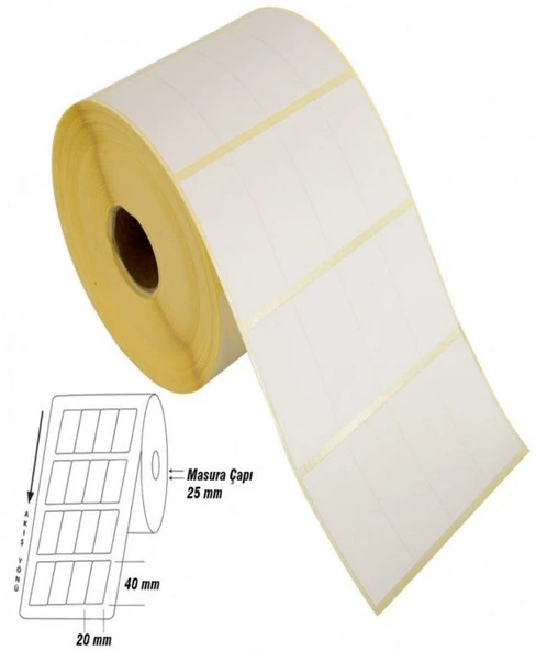 Tanex Barkod Etiketi Termal Eco 20x40 MM 25 MM Çap 5000 Lİ 4 Lü ürün görseli 1
