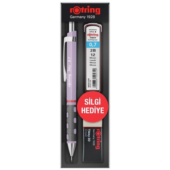 Rotring Okul Seti Tikky Min Silgi 3 LÜ 0.7 MM Lila RO-KK07-07-Lila ürün görseli 1