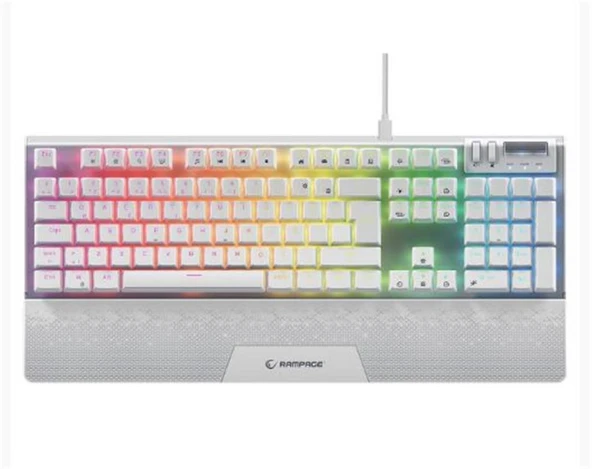 Rampage Carbon Beyaz RGB Q Gaming Oyuncu Klavye Bilek Destekli Red Switch ürün görseli 1