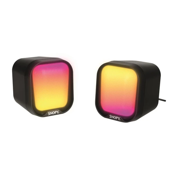 Snopy SN-87U 2.0 Mini RGB Işıklı 2Wx2CH Siyah USB Gaming Speaker Hoparlör ürün görseli 1