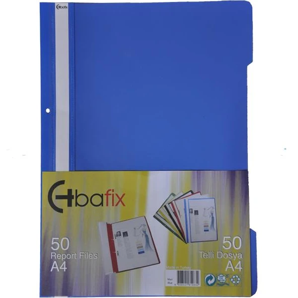 Bafix Telli Dosya Plastik XL Mavi A4 ürün görseli 1