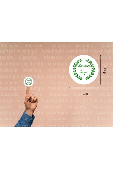Zemzem Suyu Etiketi Yeşil Hediye Sticker Kabe Mekke Medine Yuvarlak Mat Çıkartma 4 Cm (45 Adet) ürün görseli 1
