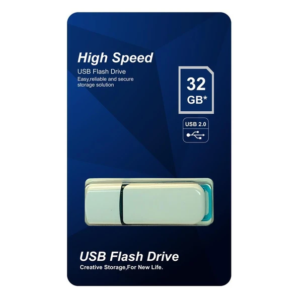 Elba 32GB Plastik Beyaz-Mavi 2.0 USB Flash Bellek ürün görseli 1