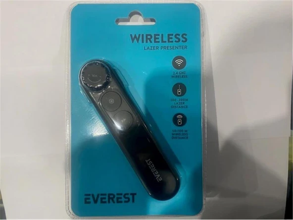 Everest TBA-12 2.4Ghz Kablosuz Type C Profesyonel Sunum Cihazı(100-200mt Lazer)(50-100mt Wıreless ) ürün görseli 1