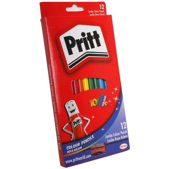 Pritt Kuru Boya Karton Kutu Jumbo Üçgen 12 Renk 1219733 ürün görseli 1