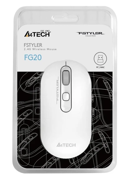 A4 Tech Fg20 Beyaz Nano Kablosuz Optik 2000 Dpi Mouse - Resim 2