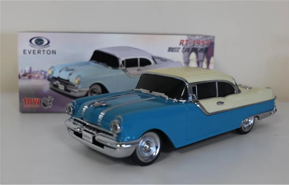 EVERTON RT-1954 Turkuaz Arabalı  Bluetooth Fm-Usb-Tf-Aux Şarjlı Nostaljik Radyo ürün görseli 1