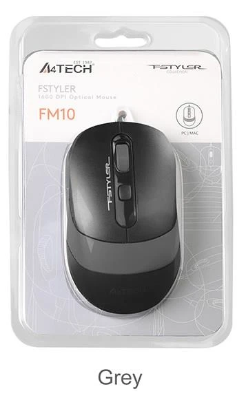 A4 Tech Fm10 Usb Fstyler Gri Optik 1600 Dpı Mouse ürün görseli 1