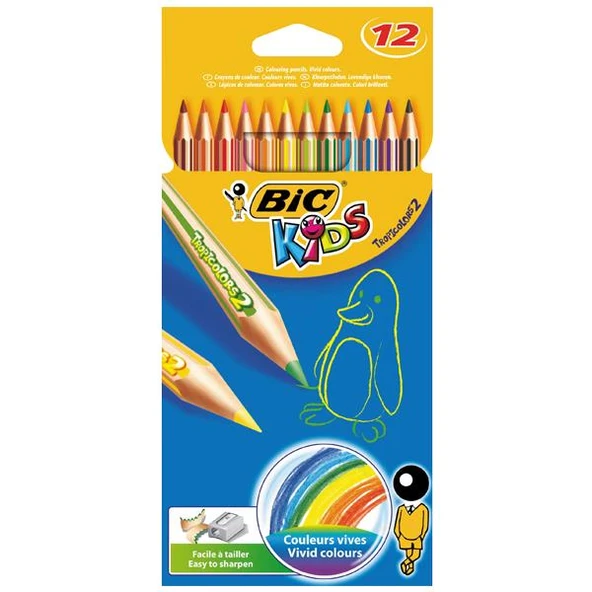 Bic Kuru Boya TropicolorS2 Tam Boy 12 Lİ 832566 ürün görseli 1
