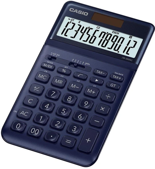 Casio JW-200SC-NY 12 Hane Lacivert Masa Üstü Hesap Makinesi ürün görseli 1