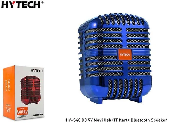 Hytech HY-S40 DC 5V Bluetooth Speaker Mavi Usb+TF Kart ürün görseli 1