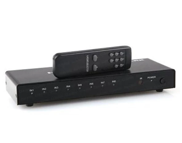Dark DK-HD-SW8X1 Full HD 8 Giriş 1 Çıkışlı Uzaktan Kumandalı HDMI Switch (Seçici) ürün görseli 1