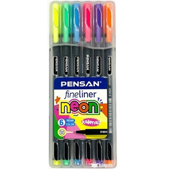Pensan Fineliner 6 Lı Neon Pvc Kutu 6300 ürün görseli 1