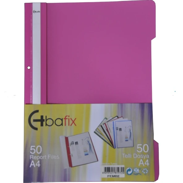 Bafix Telli Dosya Plastik XL Pembe A4 ürün görseli 1