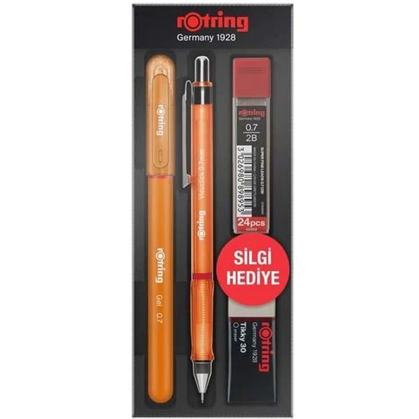 Rotring Okul Seti Visuclick+Jel 0.7 MM Turuncu ürün görseli 1