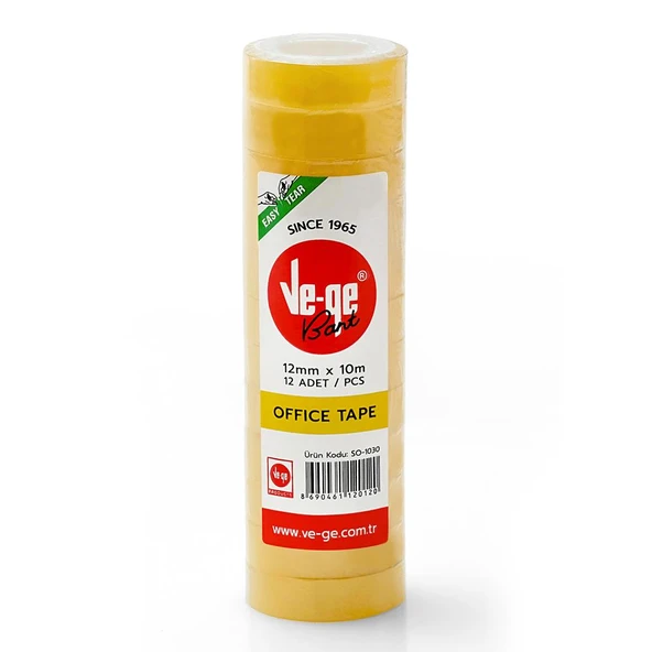 Vege Selefon Bant Office Tape 12x10 ( 12 Li Paket) SO-1030 ürün görseli 1